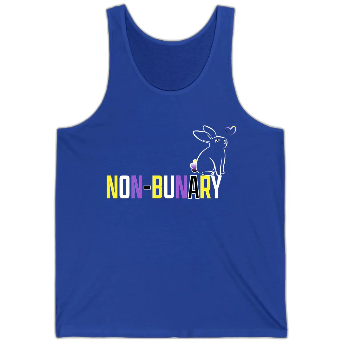 Non-Binary Bunny Pride Tank in True Royal