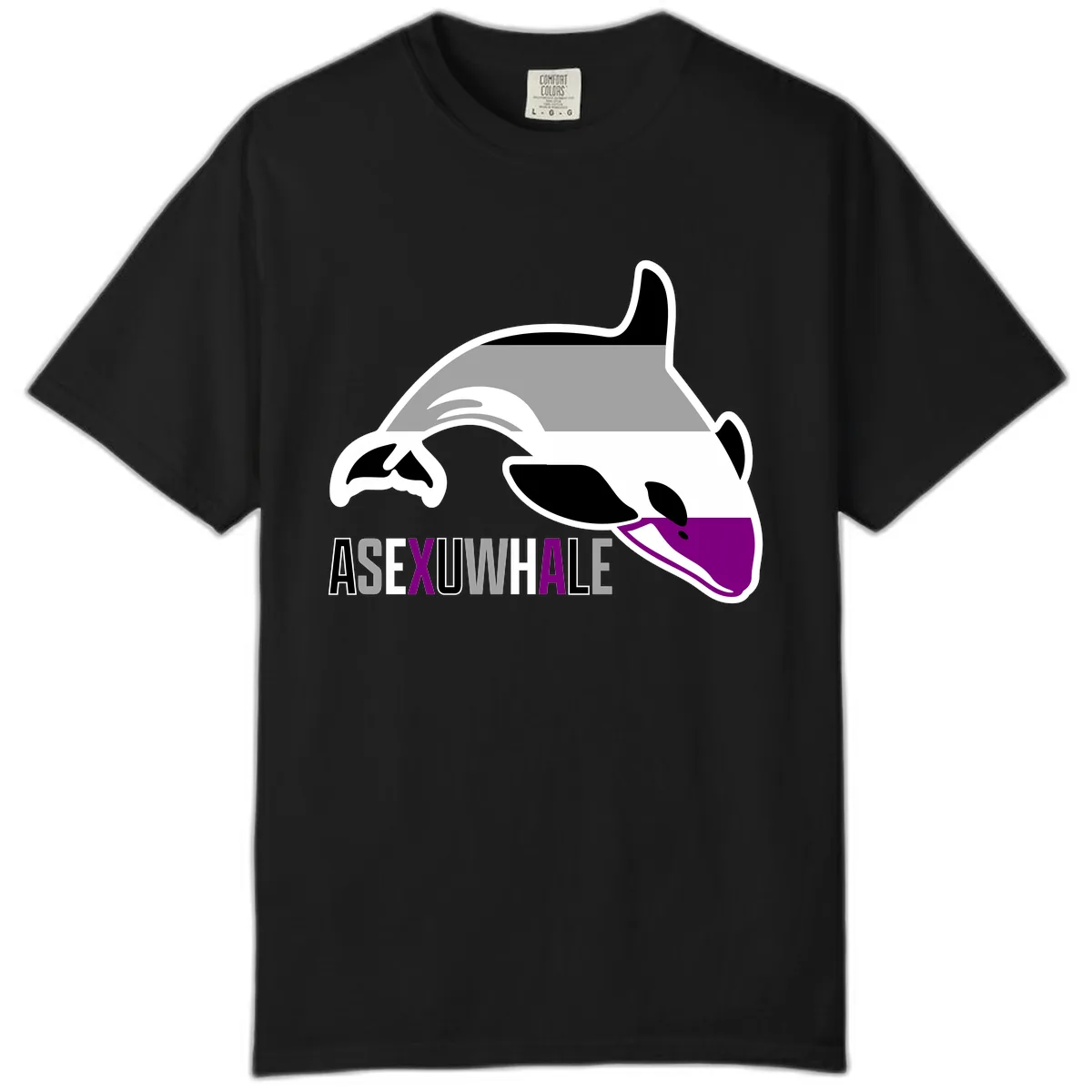 Asexual Whale Pride Comfort Color in Black