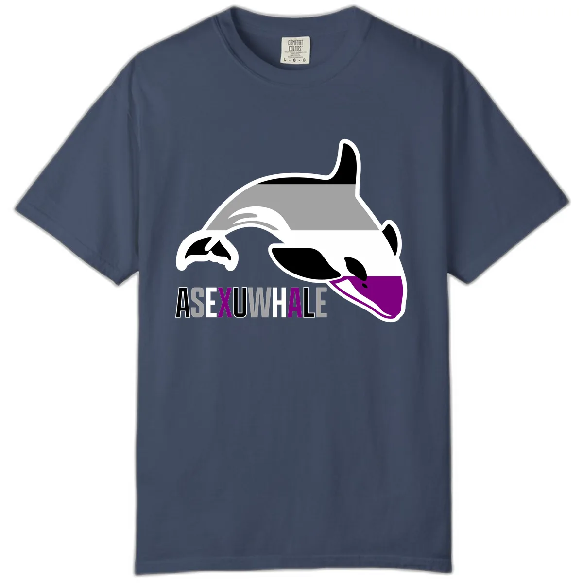 Asexual Whale Pride Comfort Color in Midnight