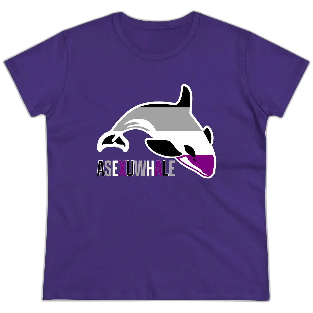 Asexual Whale Pride Ladies Tee in Purple