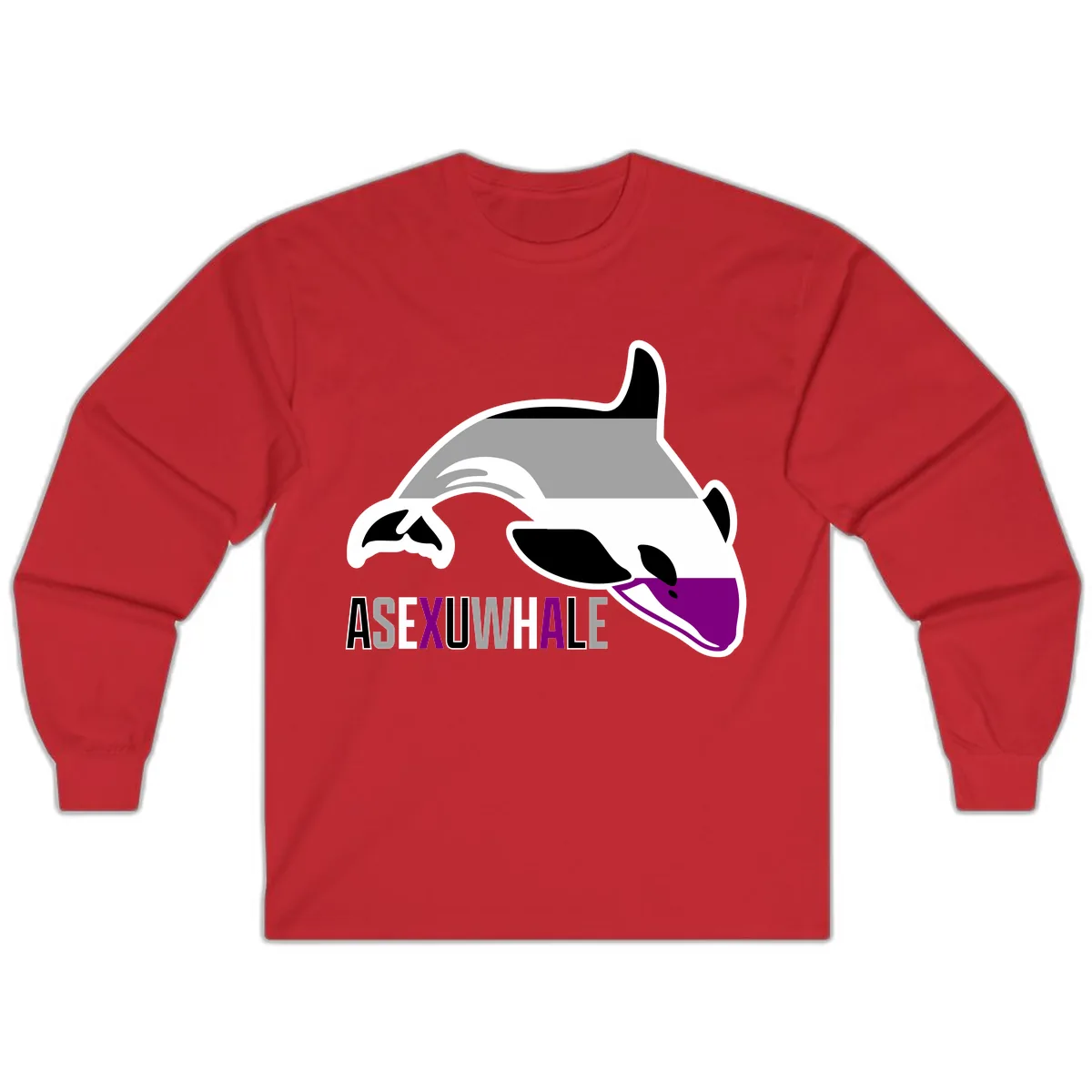 Asexual Whale Pride Long Sleeve in Red
