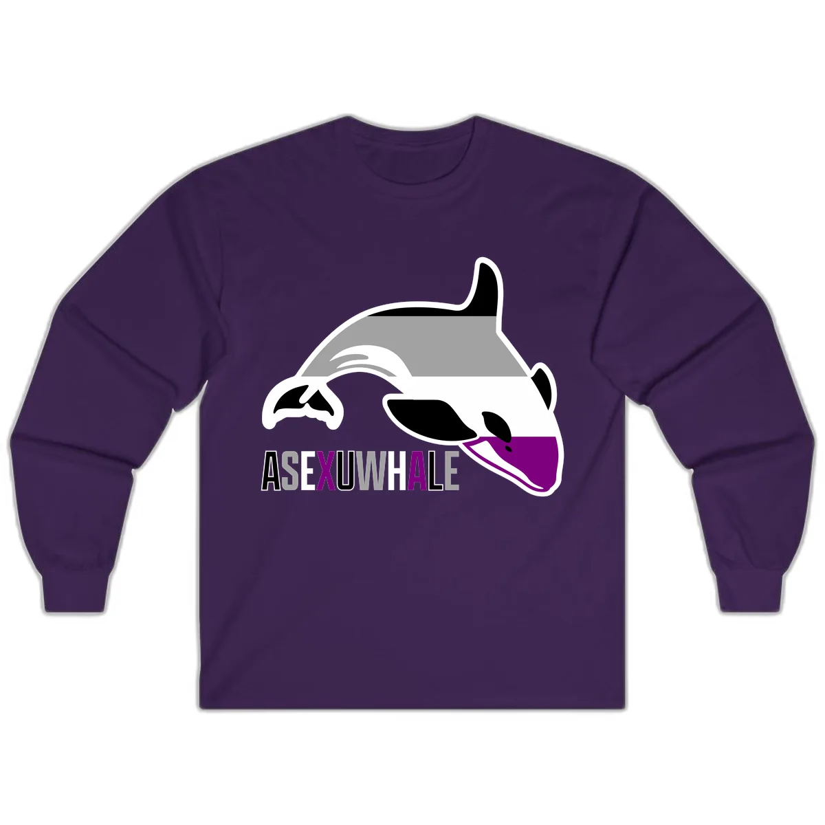 Asexual Whale Pride Long Sleeve in Purple