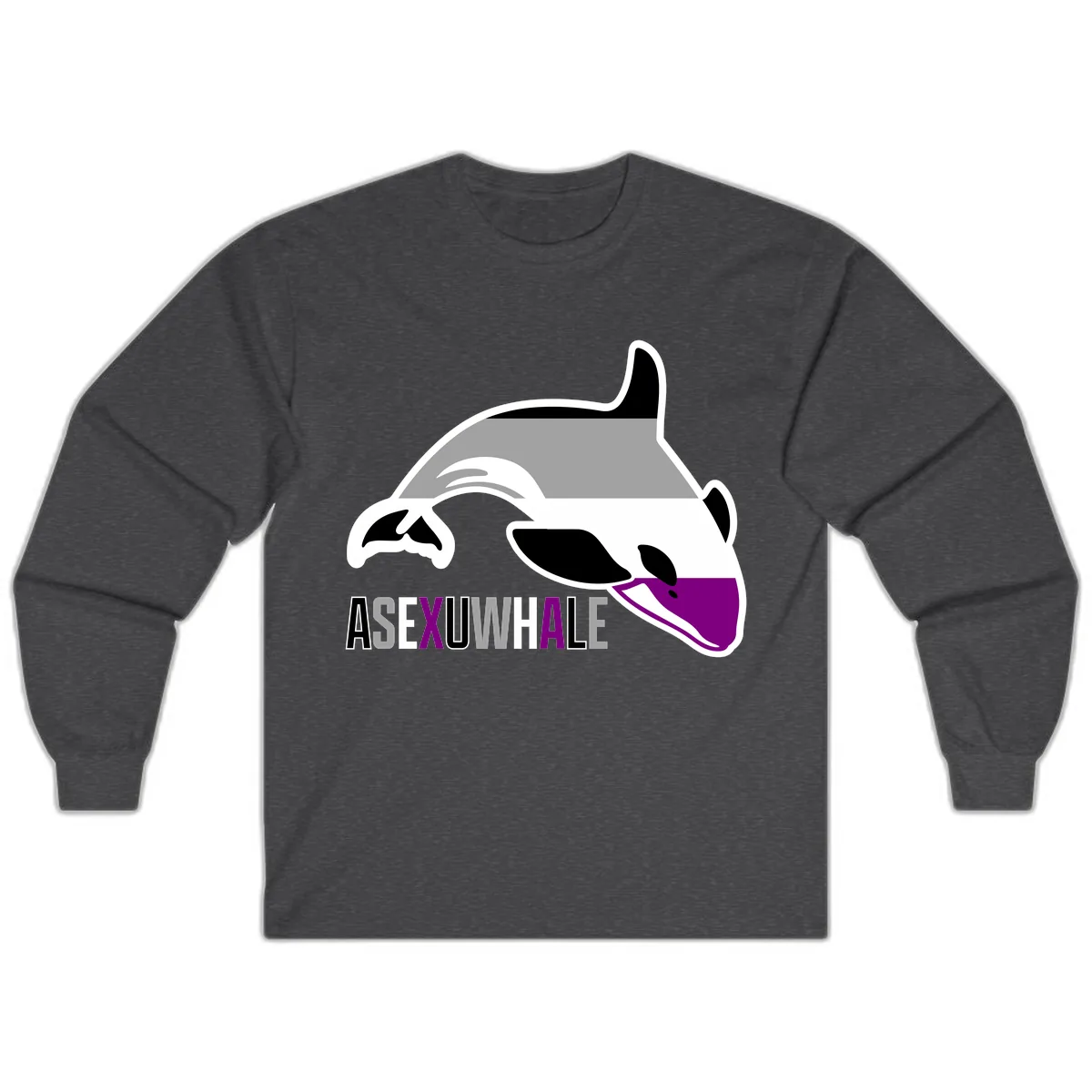 Asexual Whale Pride Long Sleeve in Dark Heather