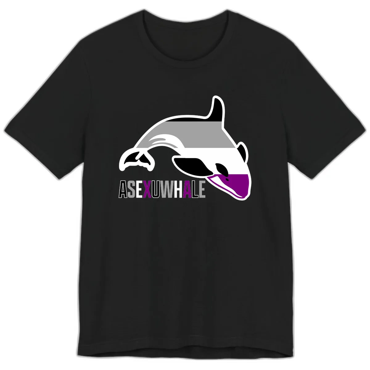 Asexual Whale Pride Premium T-Shirt in Black