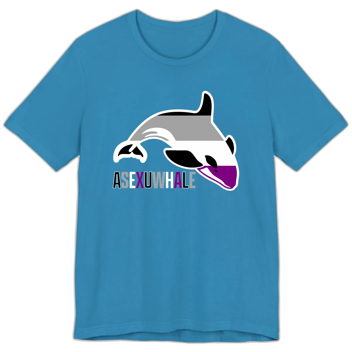 Asexual Whale Pride Premium T-Shirt in Aqua