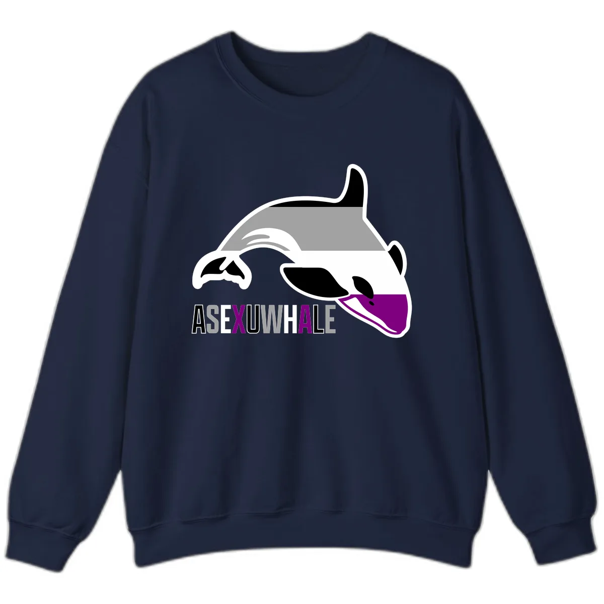 Asexual Whale Pride Sweatshirt in Navy