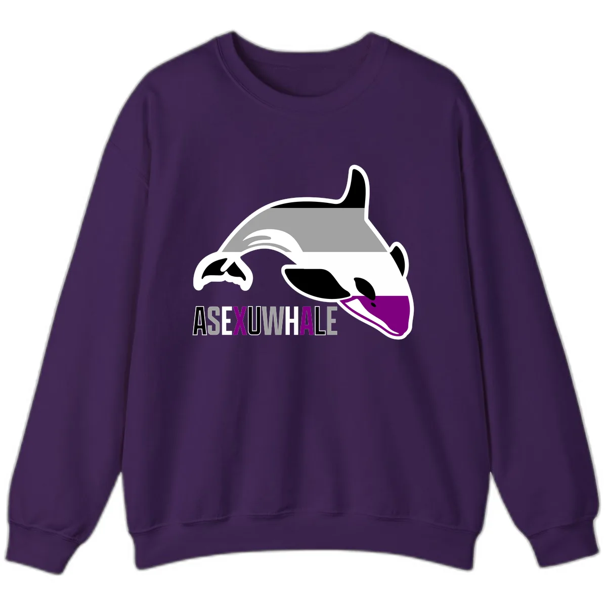 Asexual Whale Pride Sweatshirt in Purple