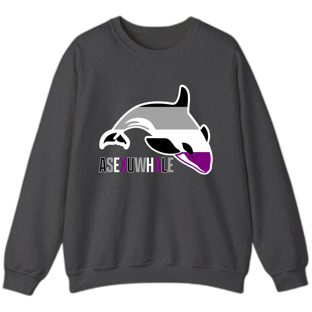 Asexual Whale Pride Sweatshirt in Dark Heather
