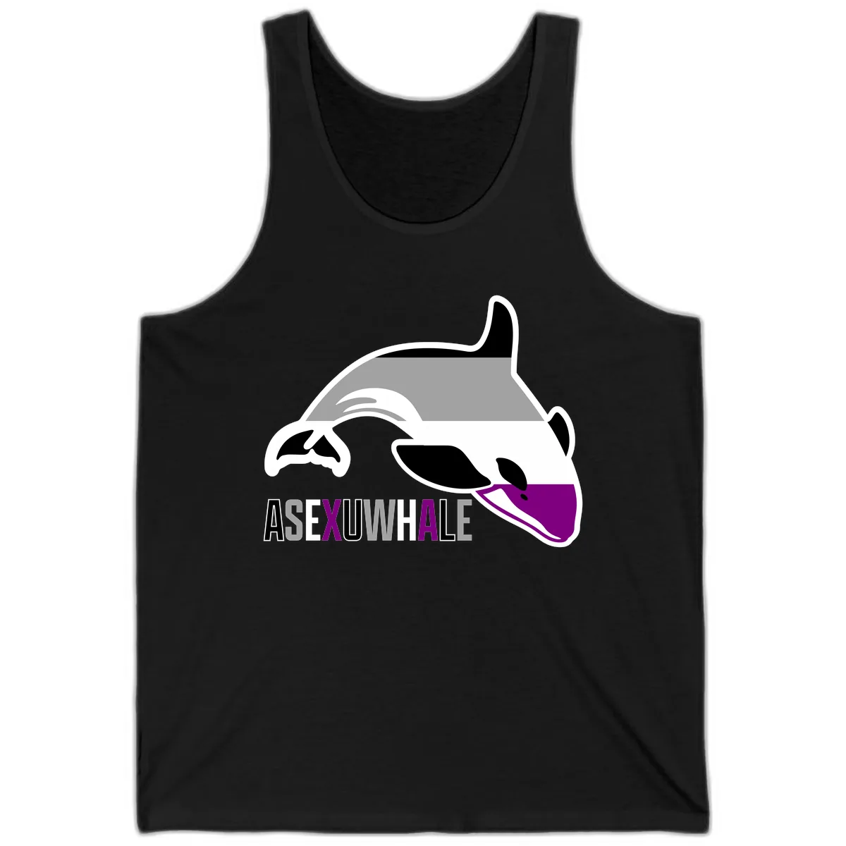Asexual Whale Pride Tank in Black