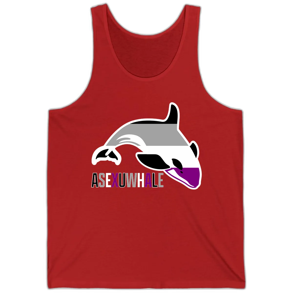 Asexual Whale Pride Tank in Red
