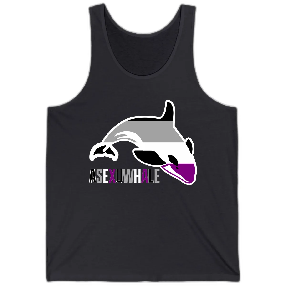 Asexual Whale Pride Tank in Dark Grey