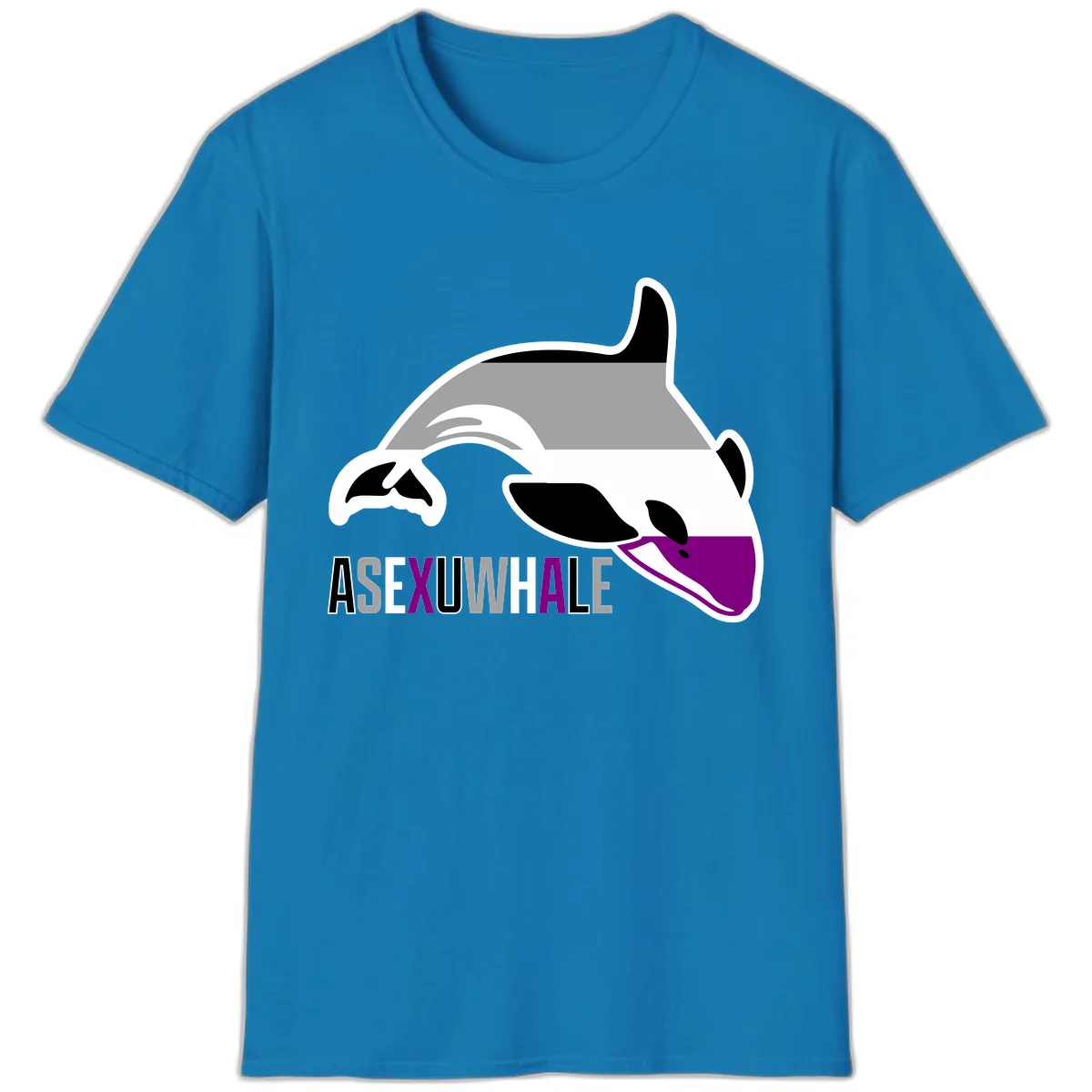 Asexual Whale Pride T-Shirt in Sapphire
