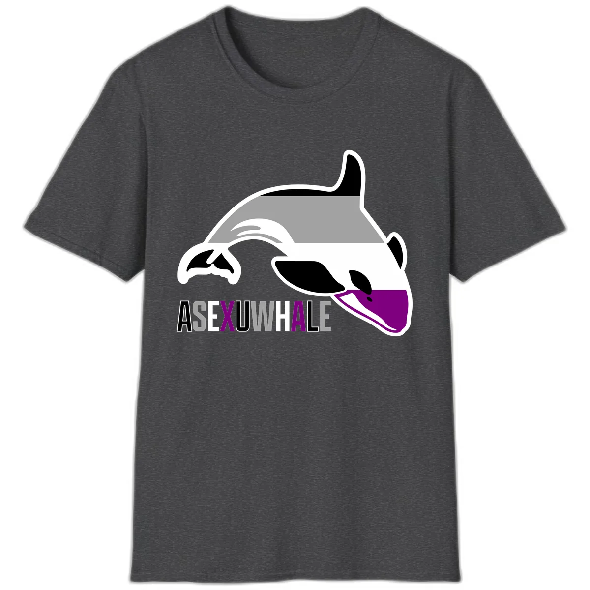 Asexual Whale Pride T-Shirt in Dark Heather