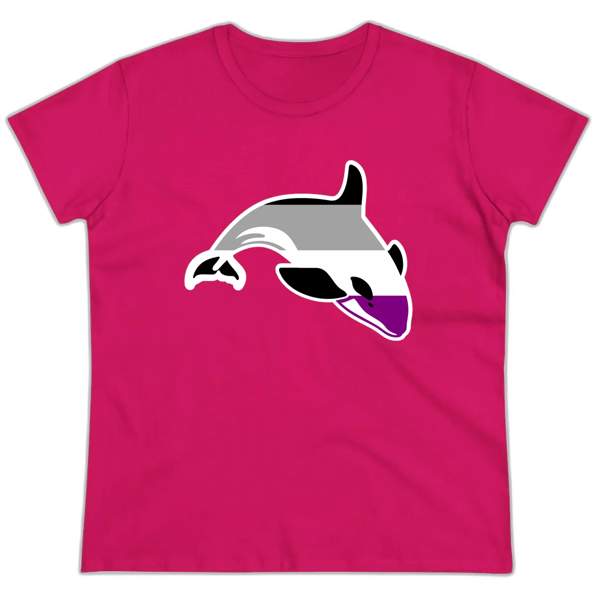 Orca Pride Ladies Tee in Heliconia