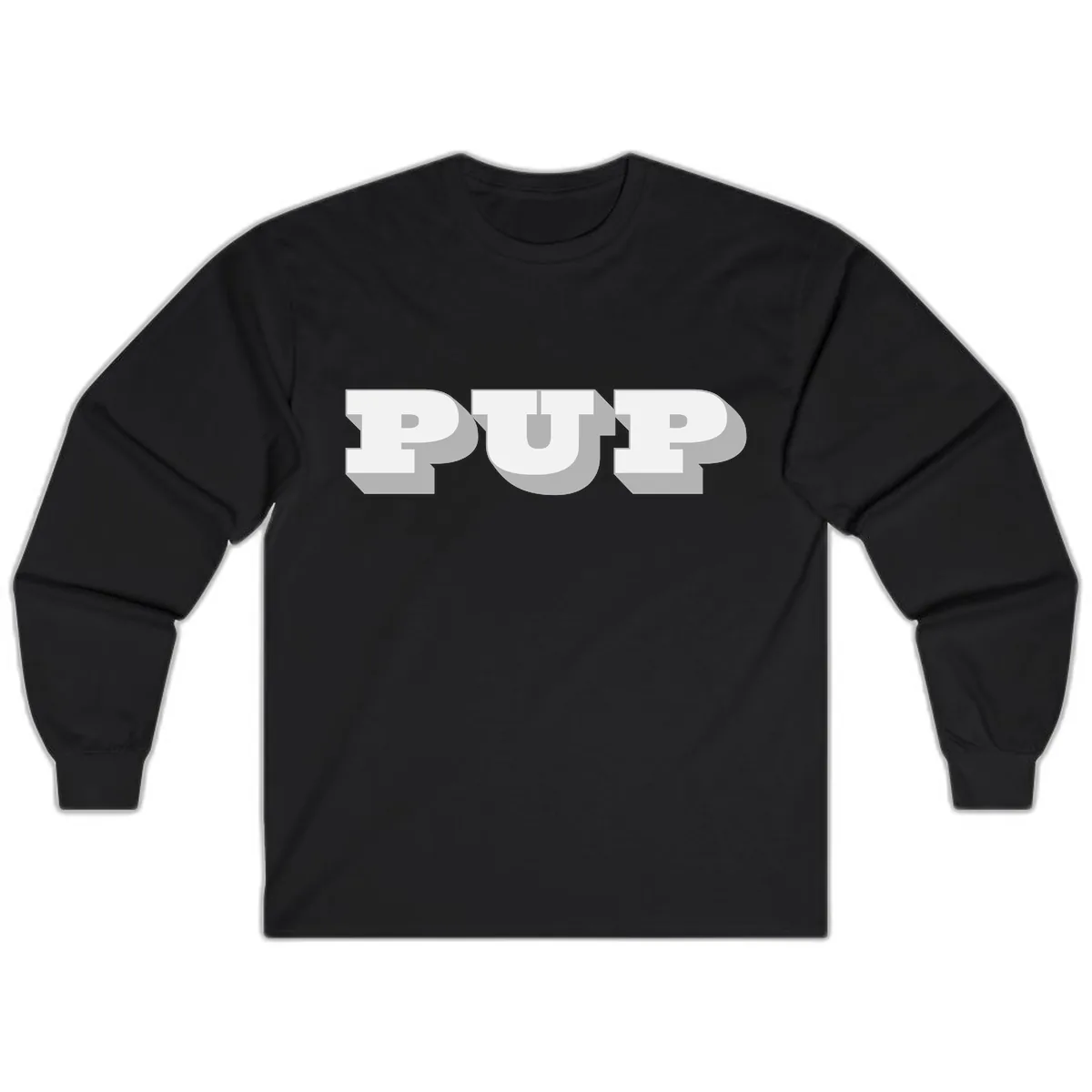Bold Puff Typography Design Long Sleeve in Black