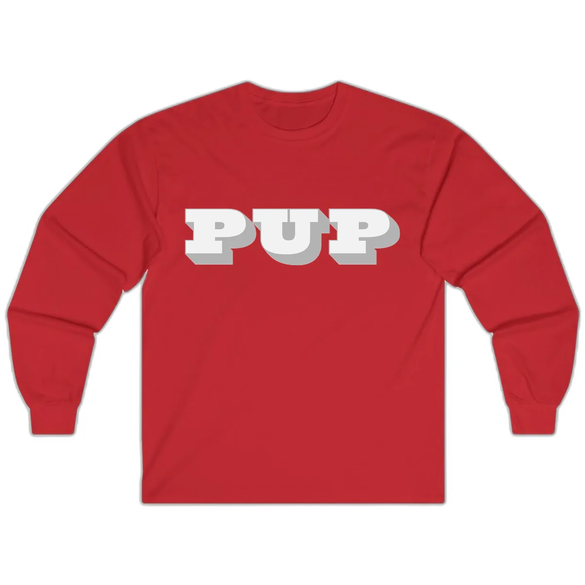 Bold Puff Typography Design Long Sleeve in Red