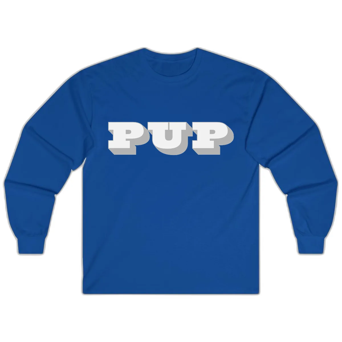 Bold Puff Typography Design Long Sleeve in Royal
