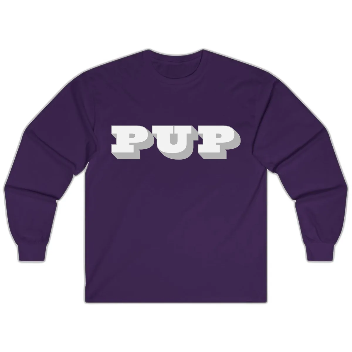 Bold Puff Typography Design Long Sleeve in Purple