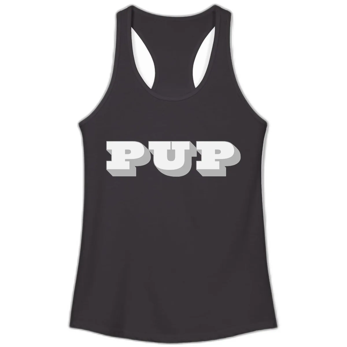 Bold Puff Typography Design Ladies Tank in Black