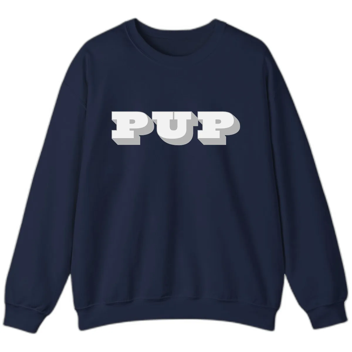 Bold Puff Typography Design Sweatshirt in Navy