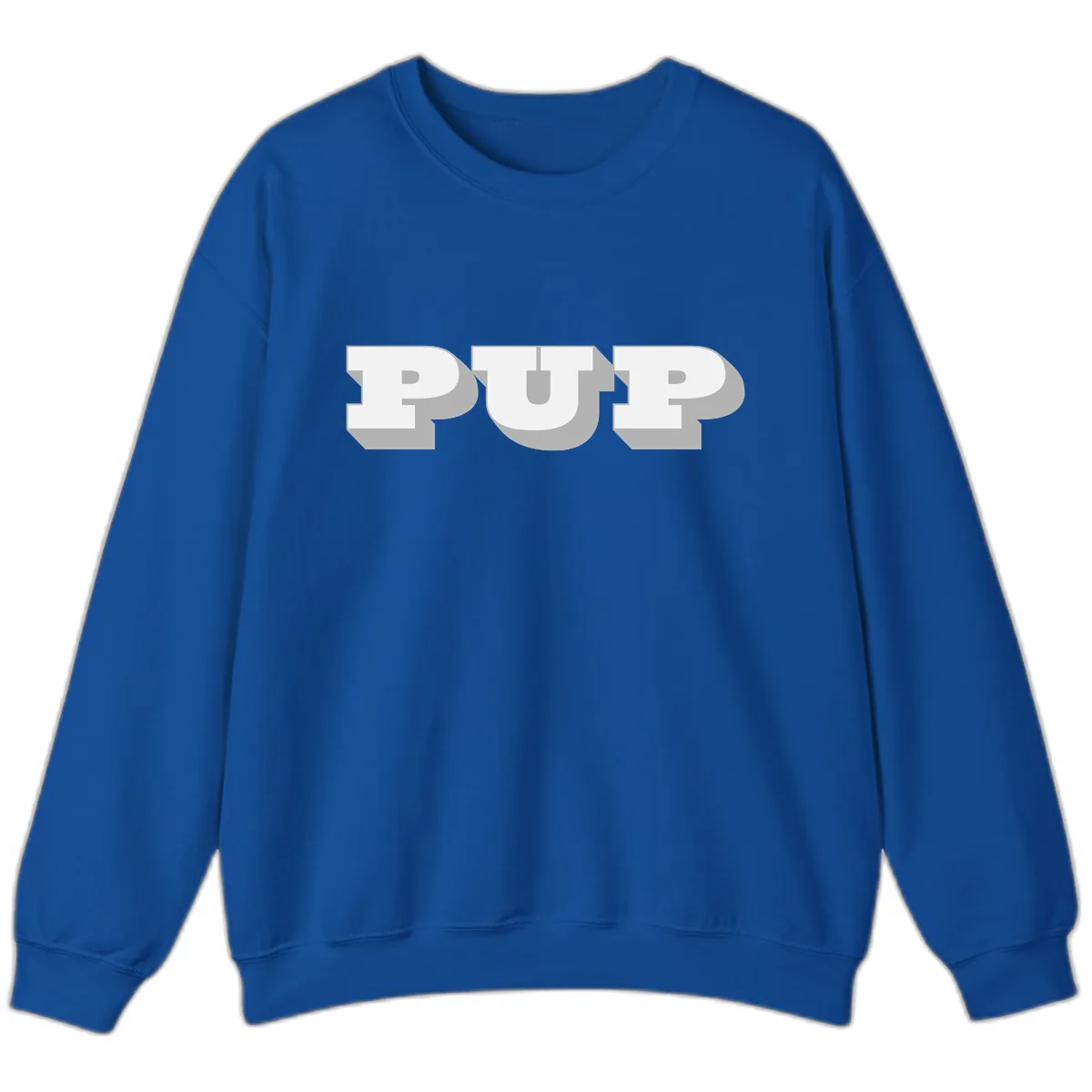 Bold Puff Typography Design Sweatshirt in Royal