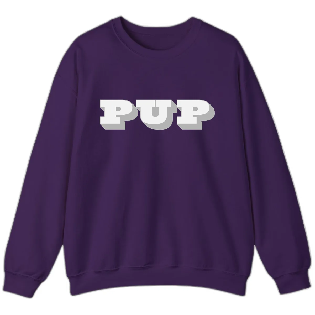 Bold Puff Typography Design Sweatshirt in Purple