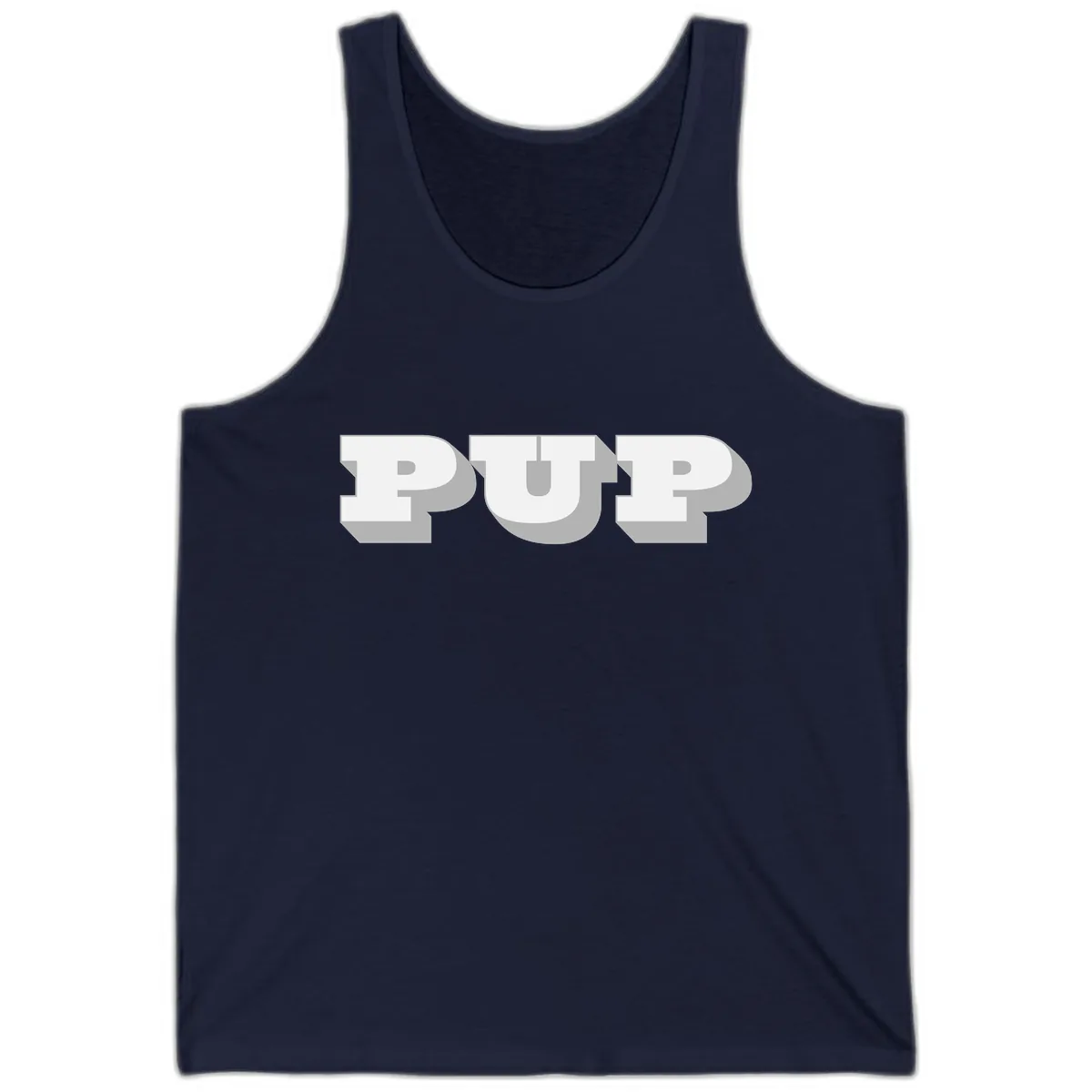 Bold Puff Typography Design Tank in Navy