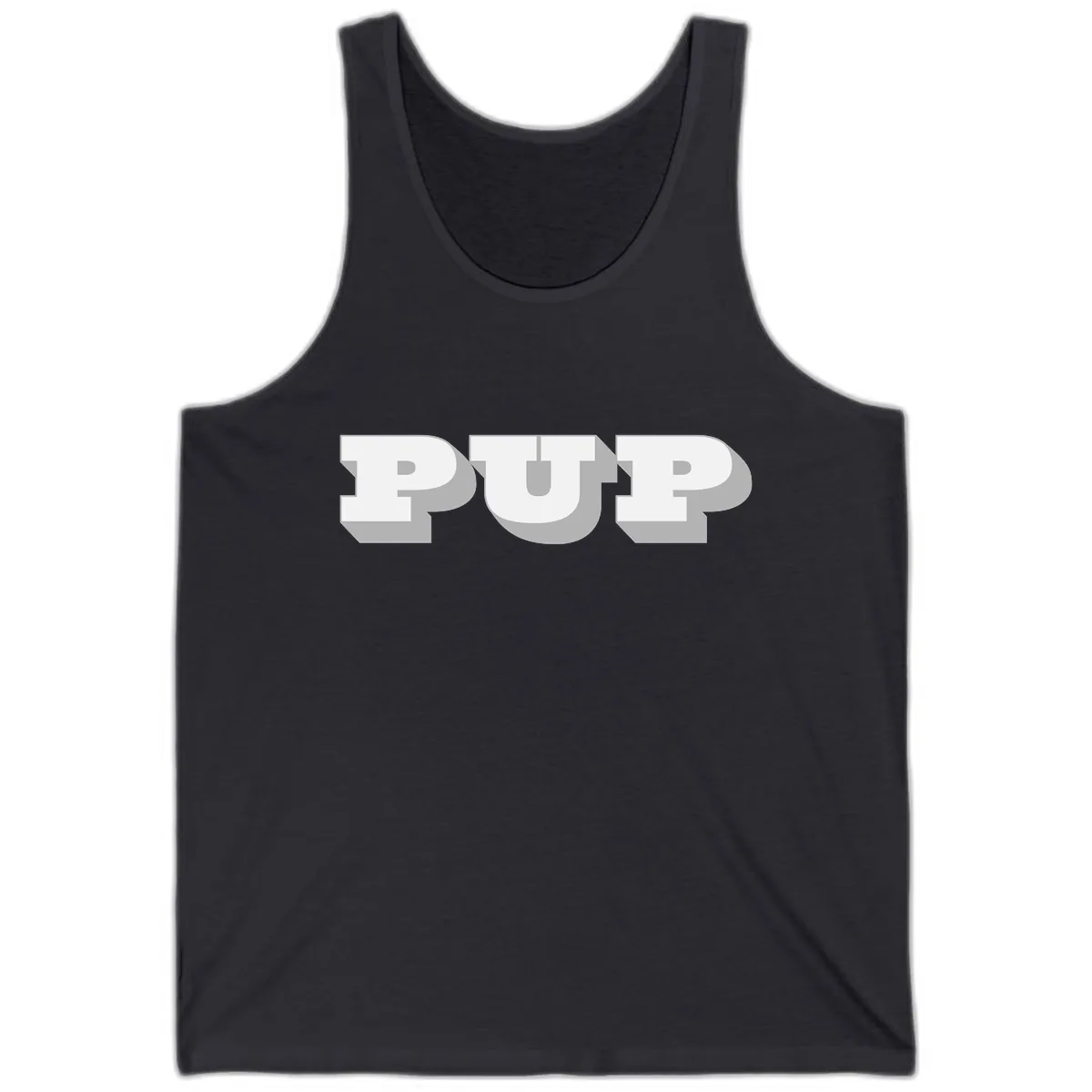 Bold Puff Typography Design Tank in Dark Grey