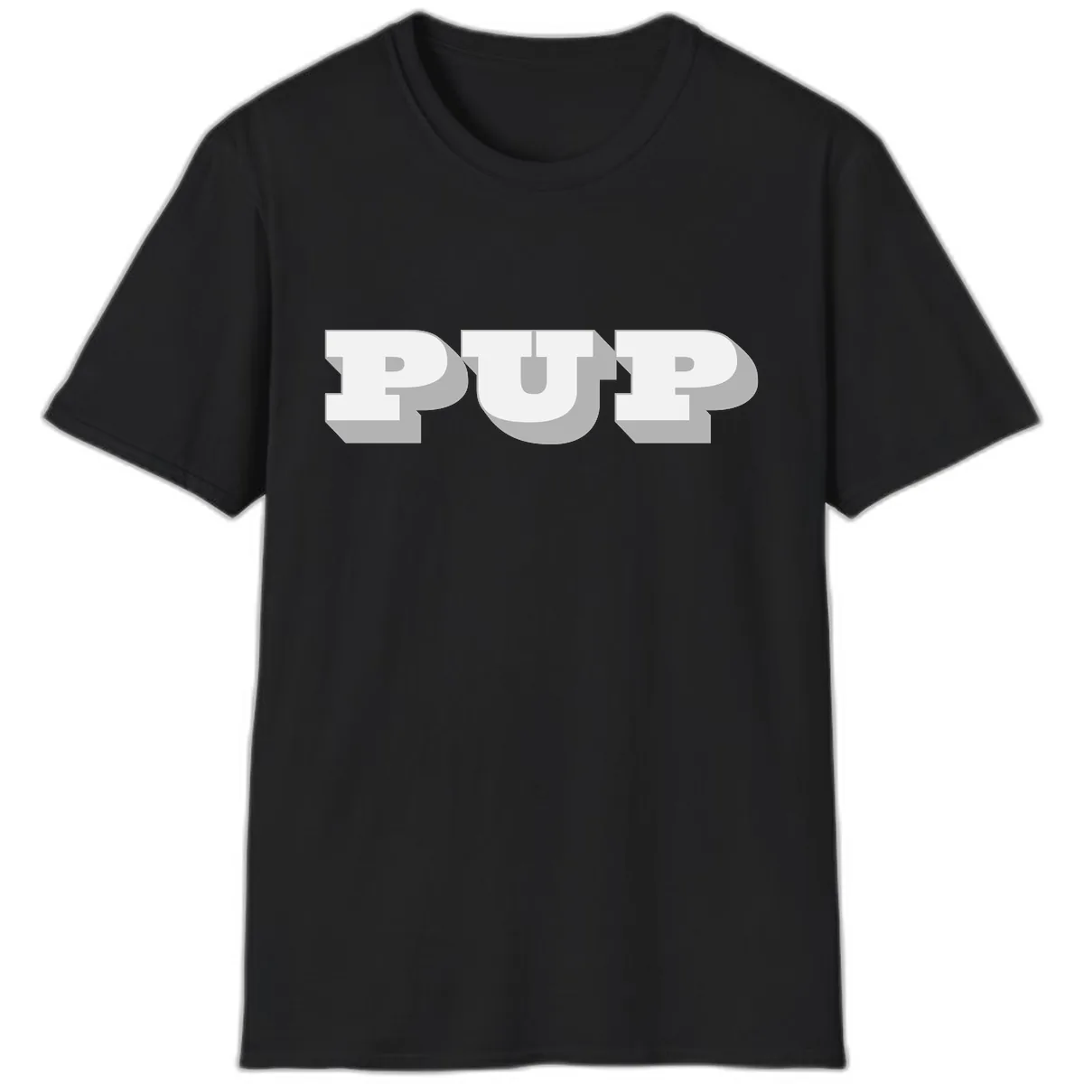 Bold Puff Typography Design T-Shirt in Black