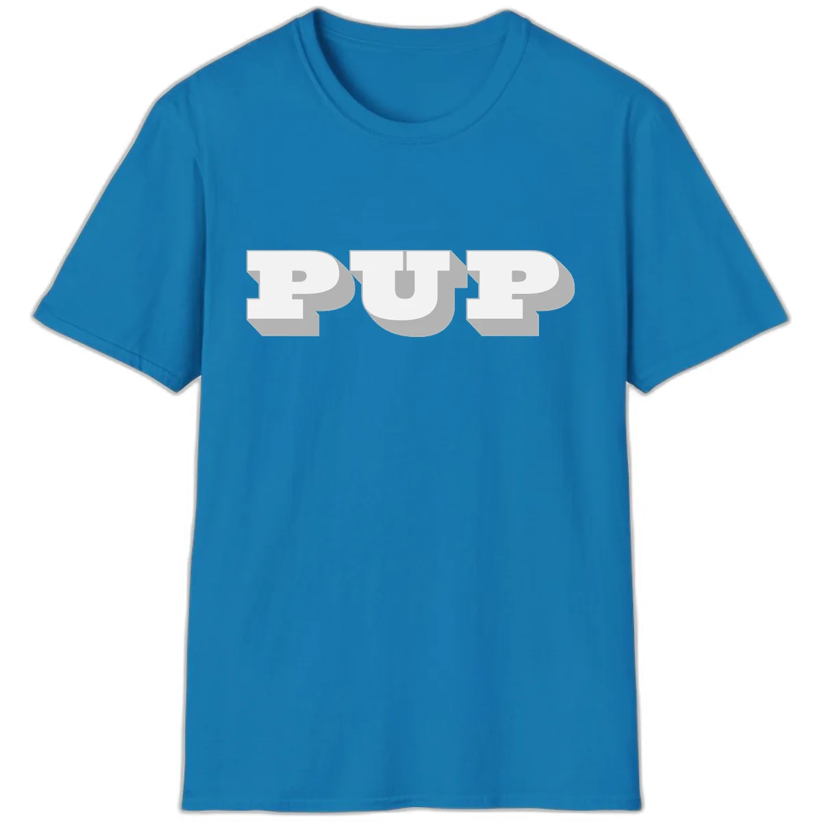 Bold Puff Typography Design T-Shirt in Sapphire