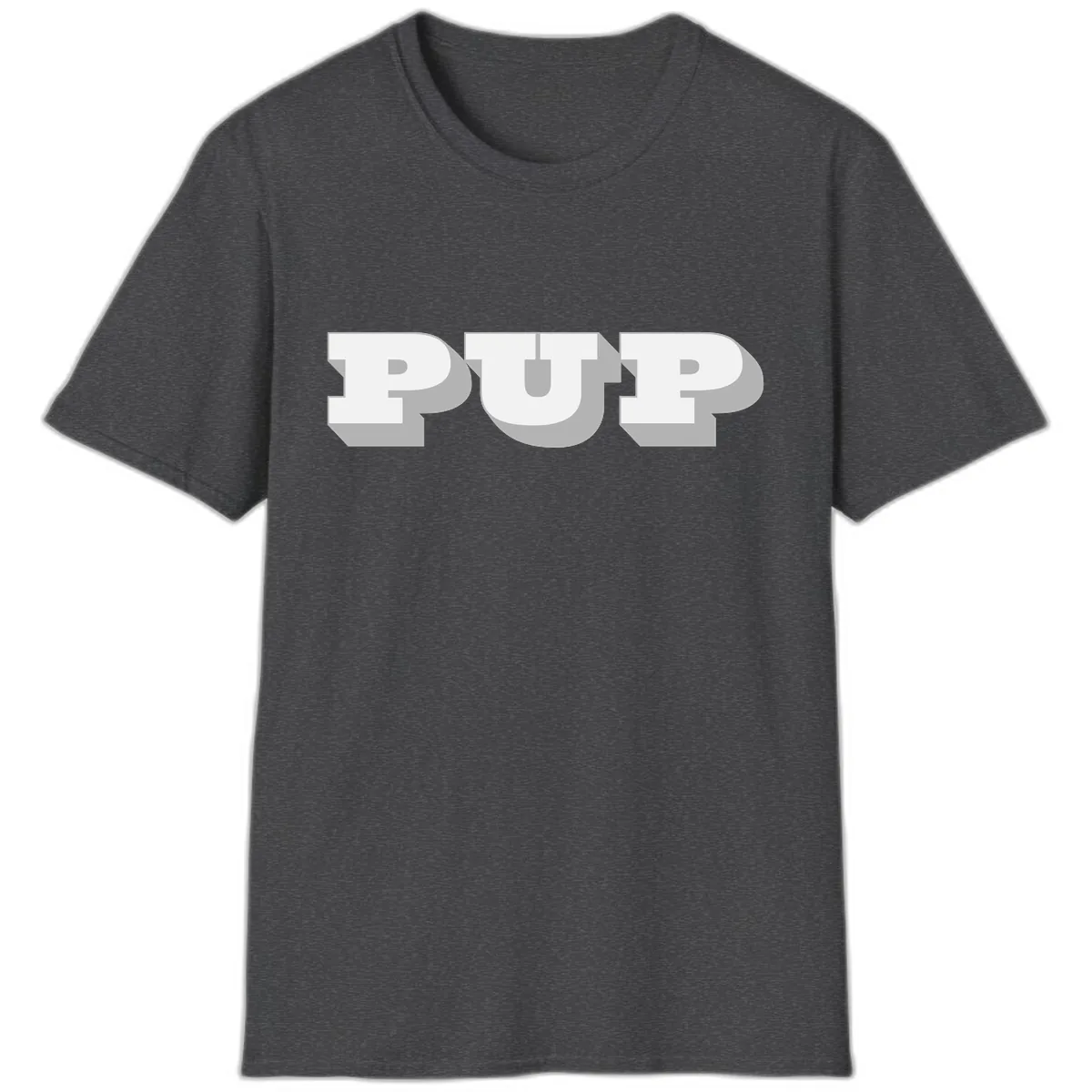 Bold Puff Typography Design T-Shirt in Dark Heather