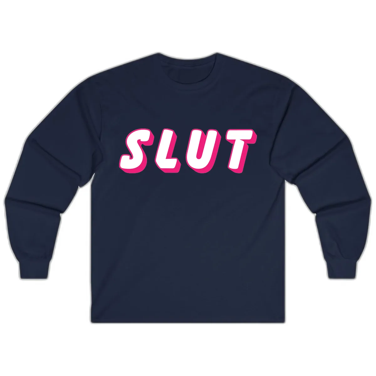 Slut Pride Statement Long Sleeve in Navy