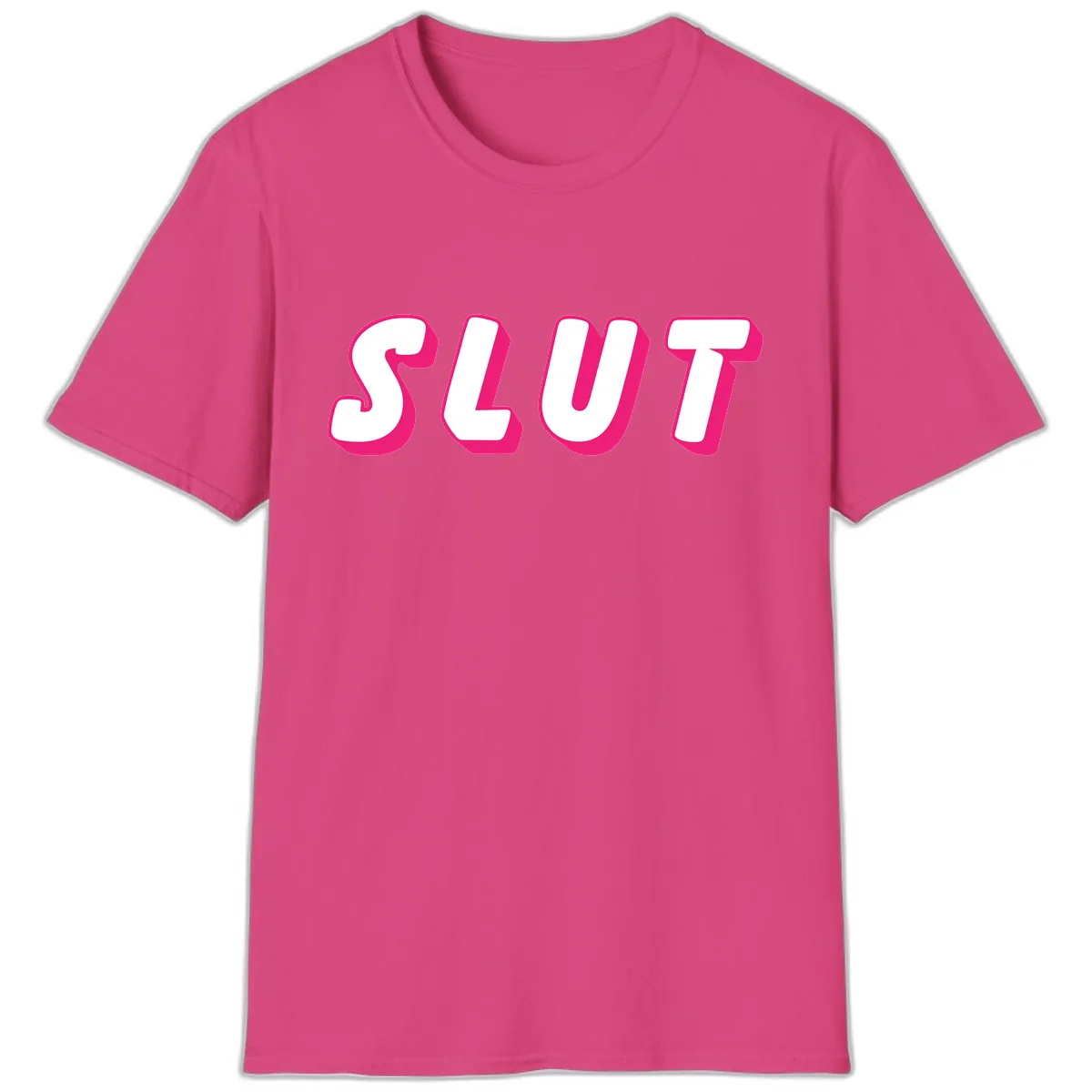 Slut Pride Statement T-Shirt in Heliconia
