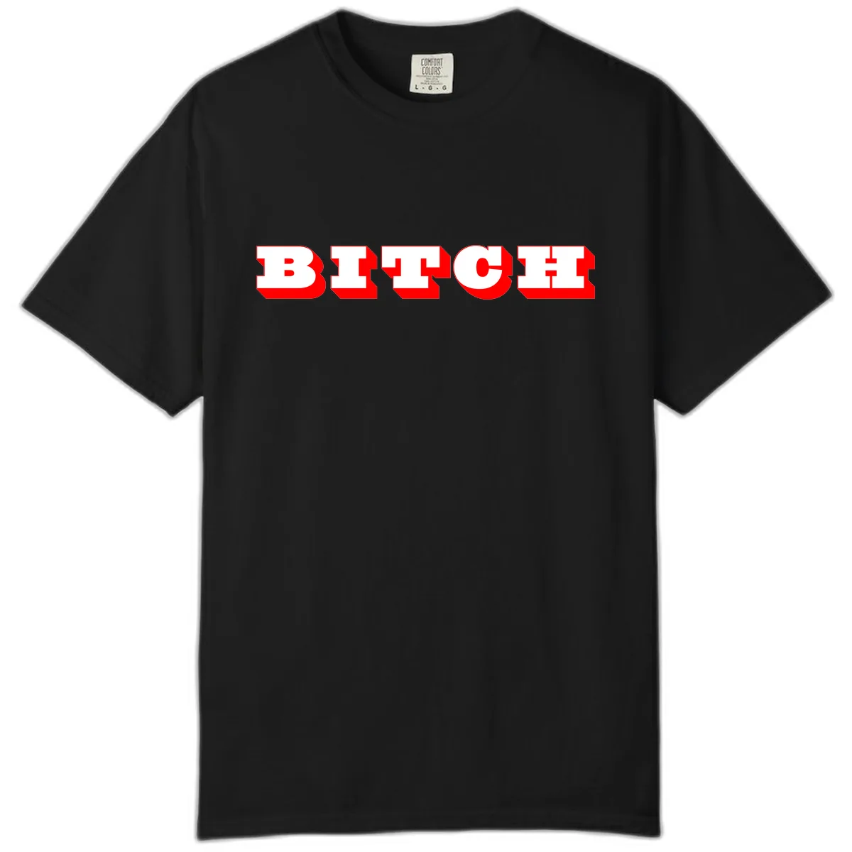BEECH Bold Red Typography Comfort Color in Black