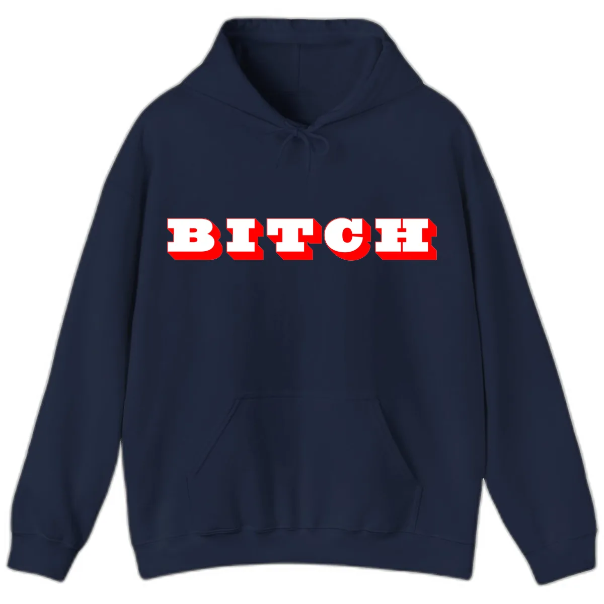 BEECH Bold Red Typography Hoodie in Navy