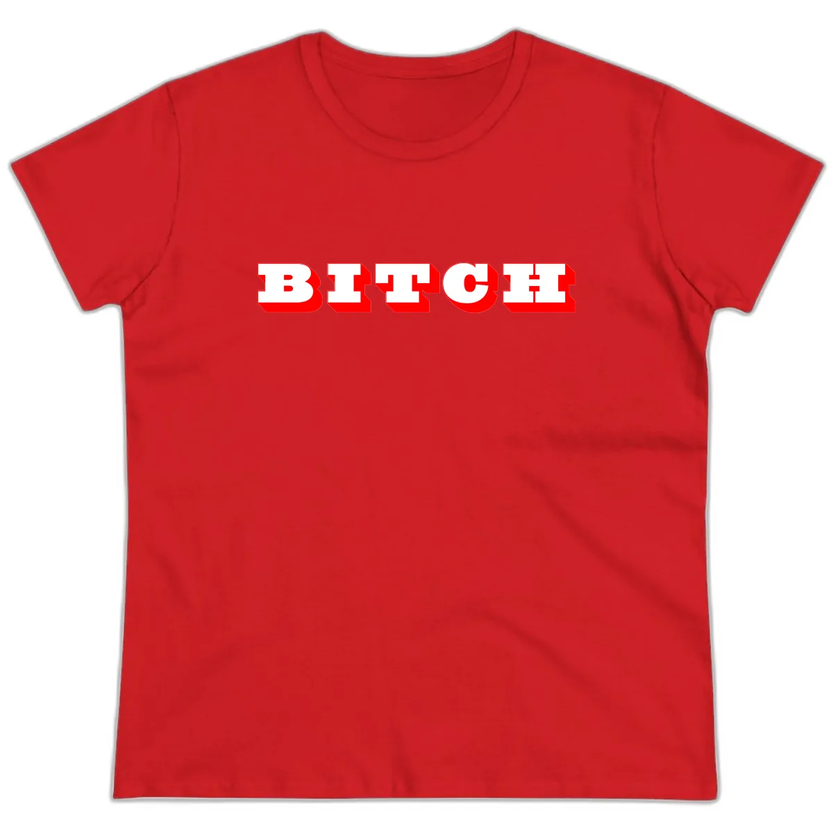 BEECH Bold Red Typography Ladies Tee in Red