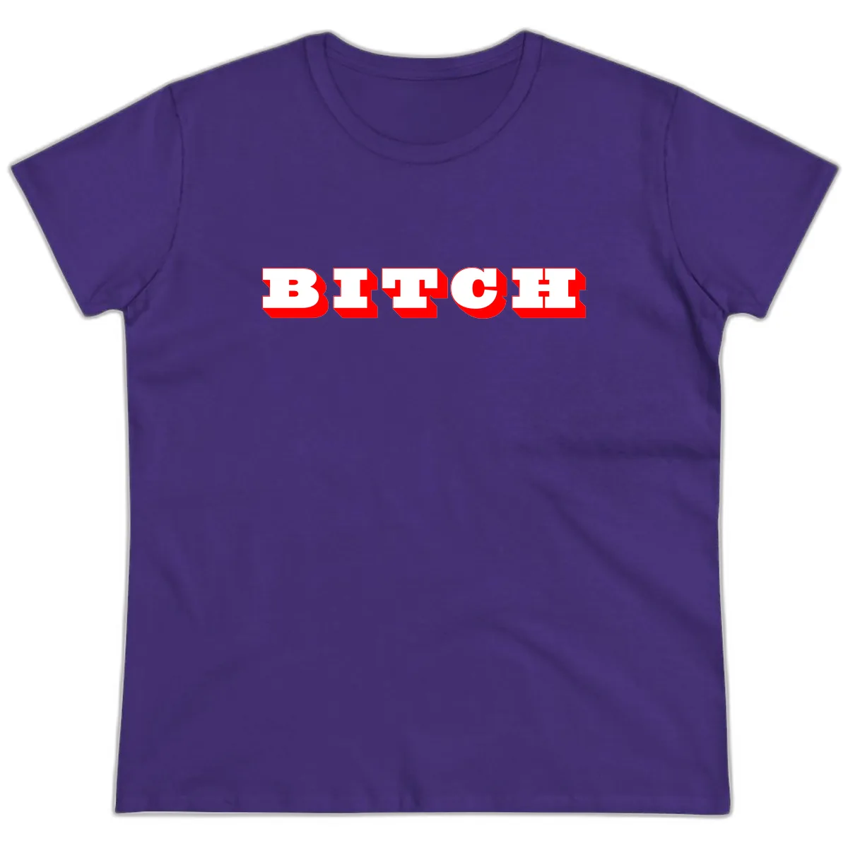 BEECH Bold Red Typography Ladies Tee in Purple