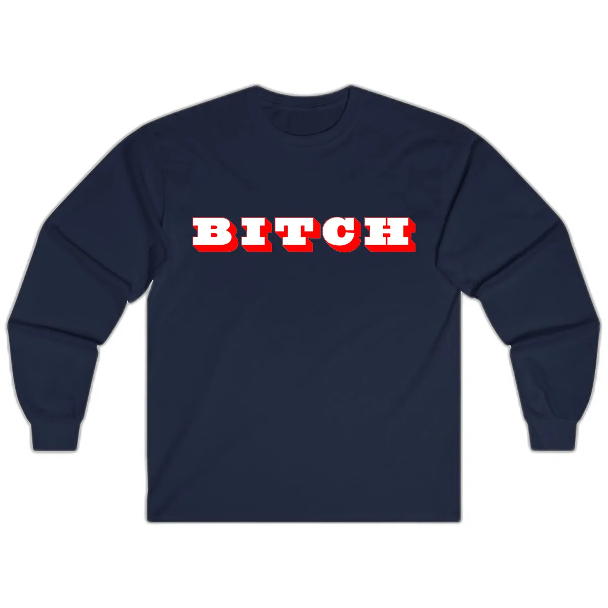 BEECH Bold Red Typography Long Sleeve in Navy