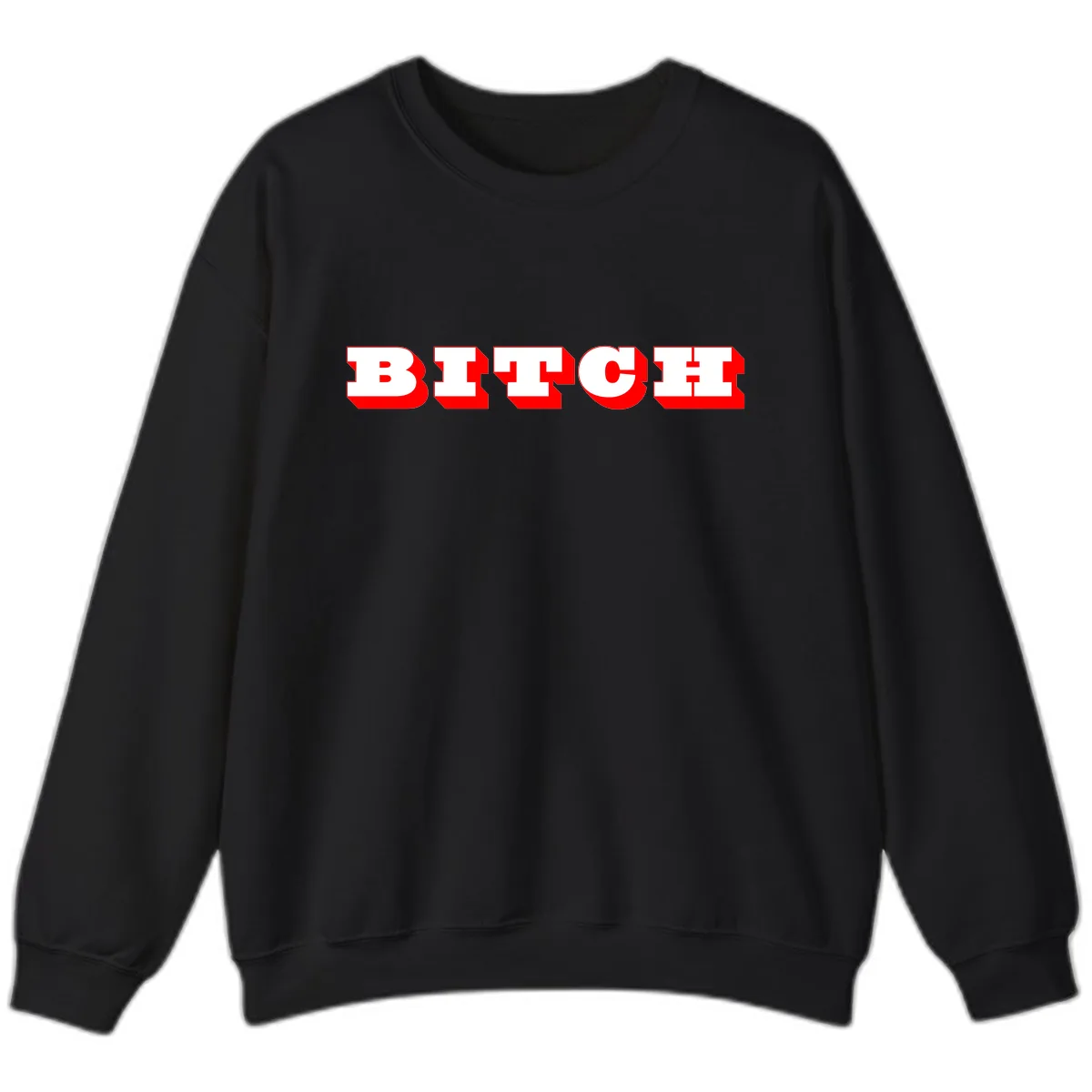 BEECH Bold Red Typography Sweatshirt in Black