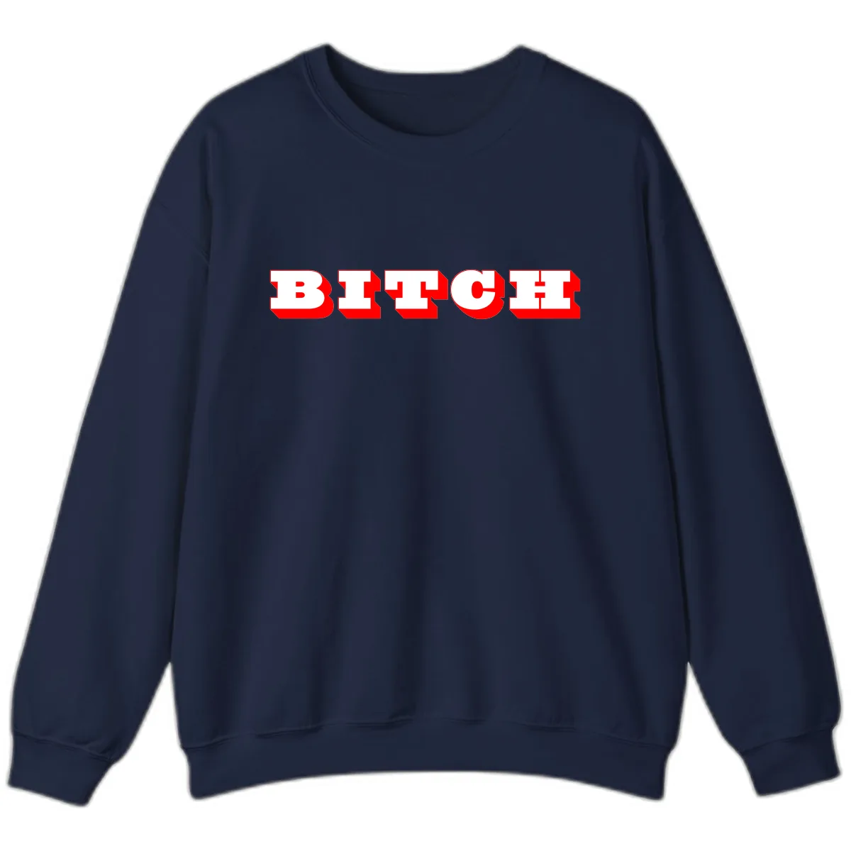 BEECH Bold Red Typography Sweatshirt in Navy