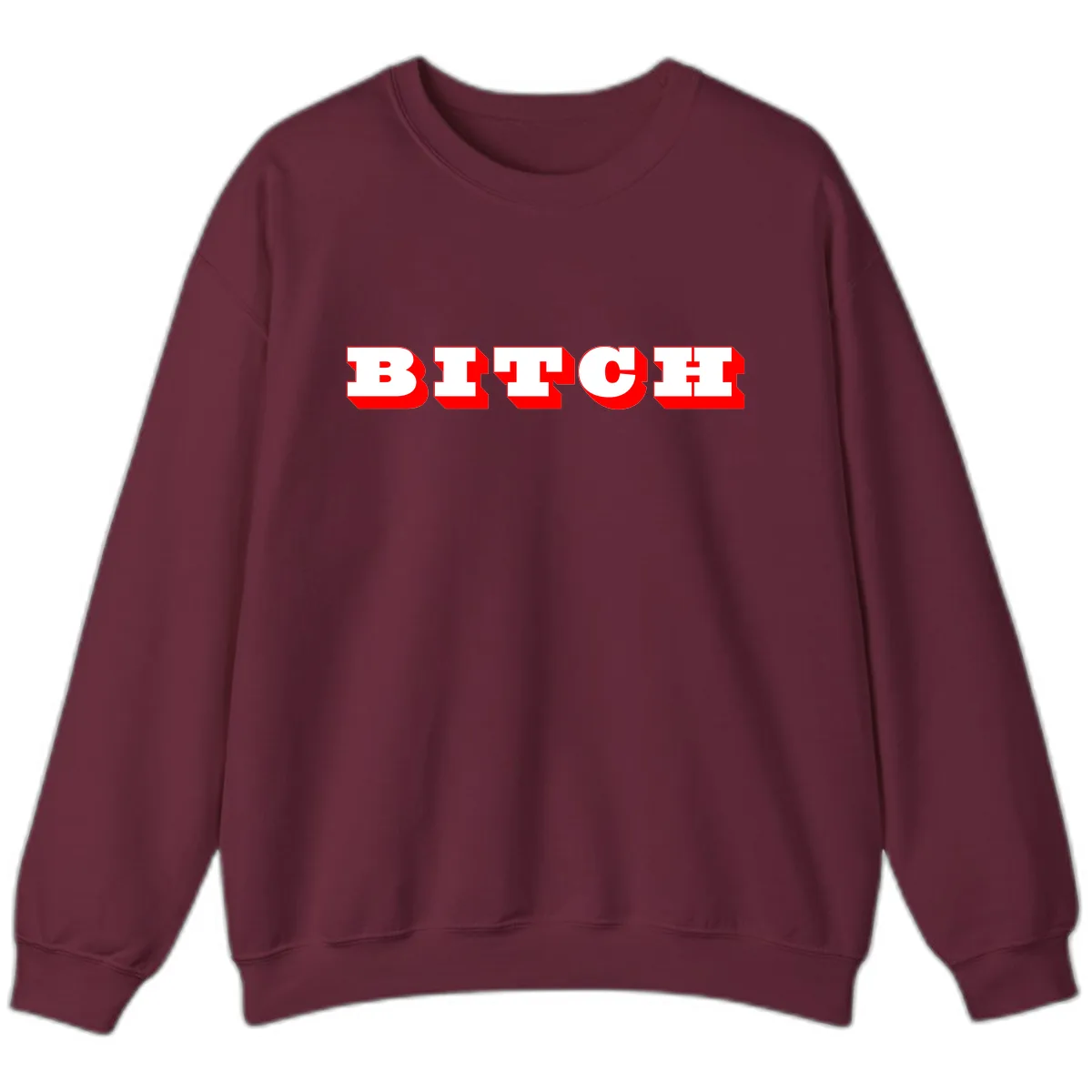 BEECH Bold Red Typography Sweatshirt in Maroon