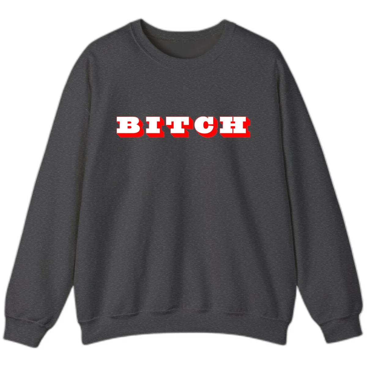 BEECH Bold Red Typography Sweatshirt in Dark Heather