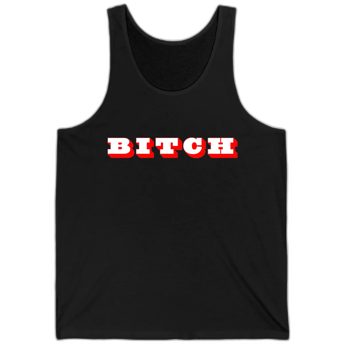 BEECH Bold Red Typography Tank in Black