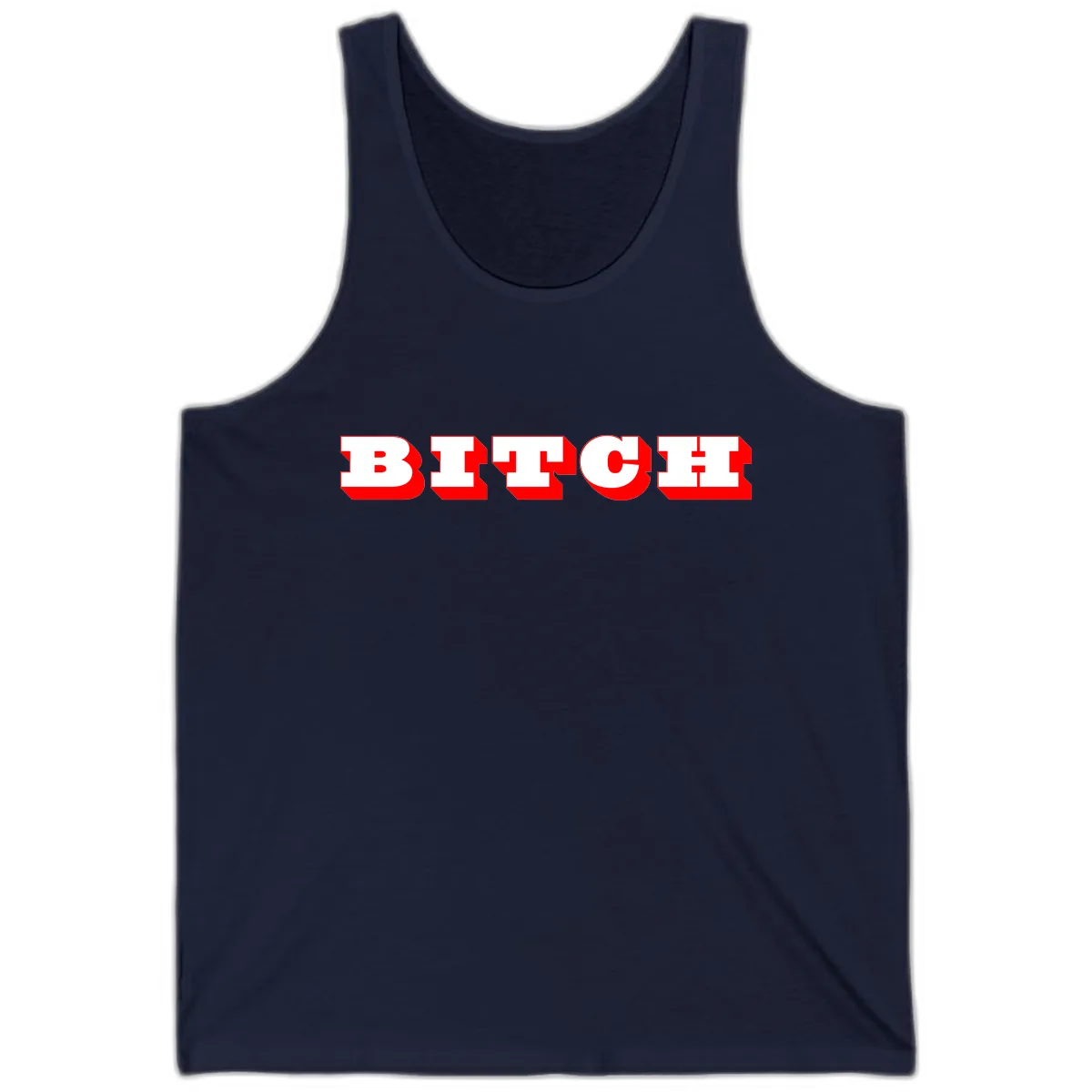 BEECH Bold Red Typography Tank in Navy