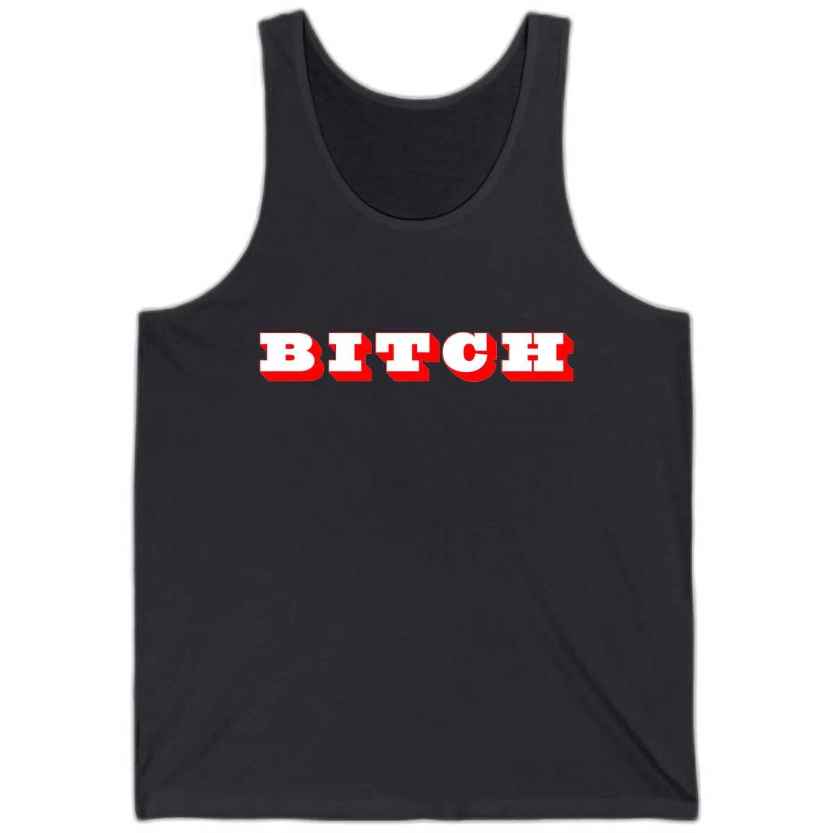 BEECH Bold Red Typography Tank in Dark Grey