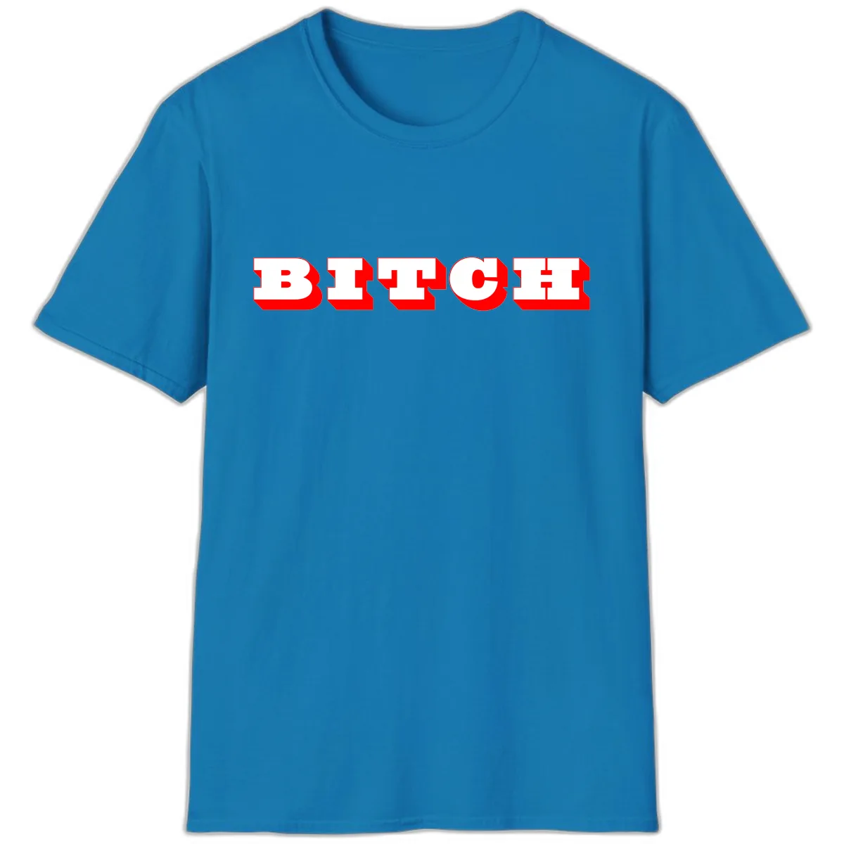 BEECH Bold Red Typography T-Shirt in Sapphire