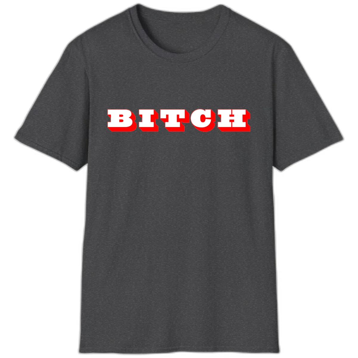 BEECH Bold Red Typography T-Shirt in Dark Heather