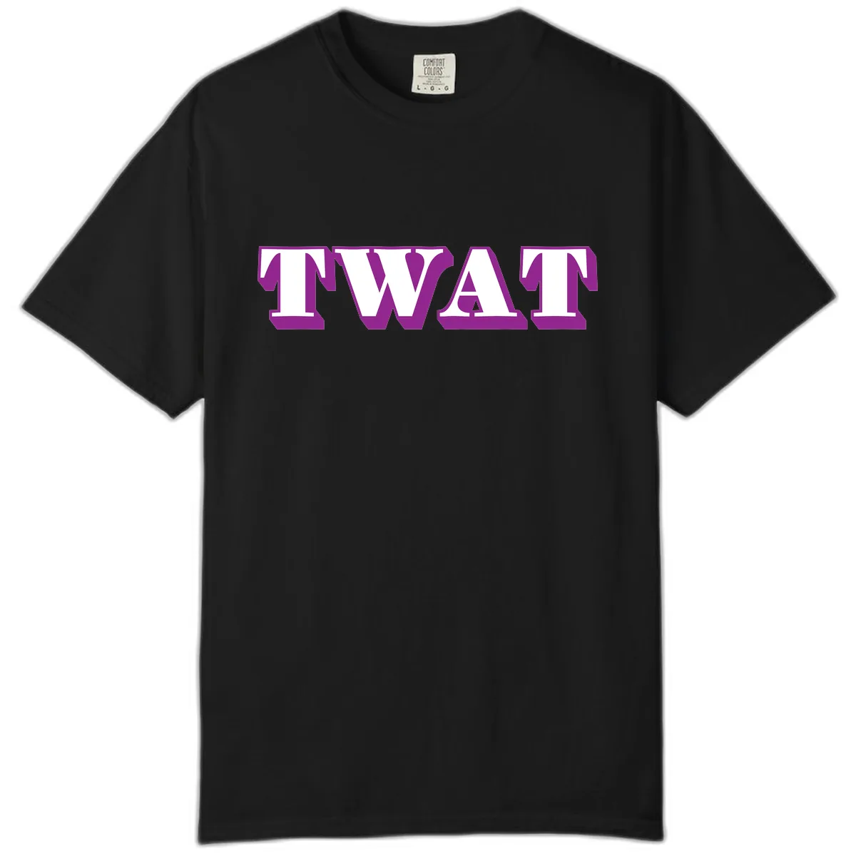 TWAT Bold Purple Typography Comfort Color in Black