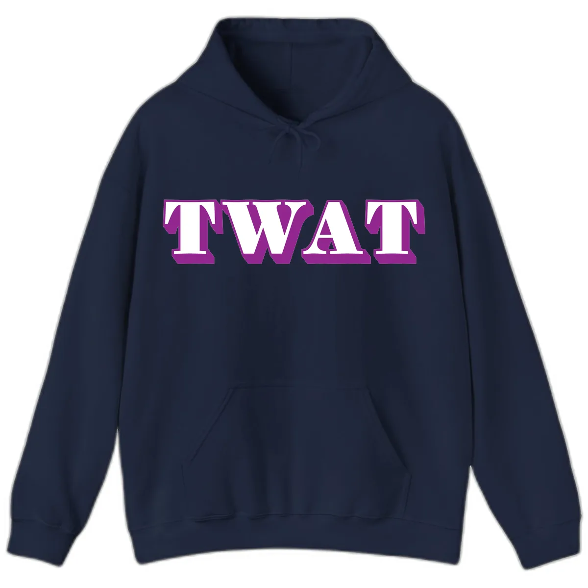 TWAT Bold Purple Typography Hoodie in Navy