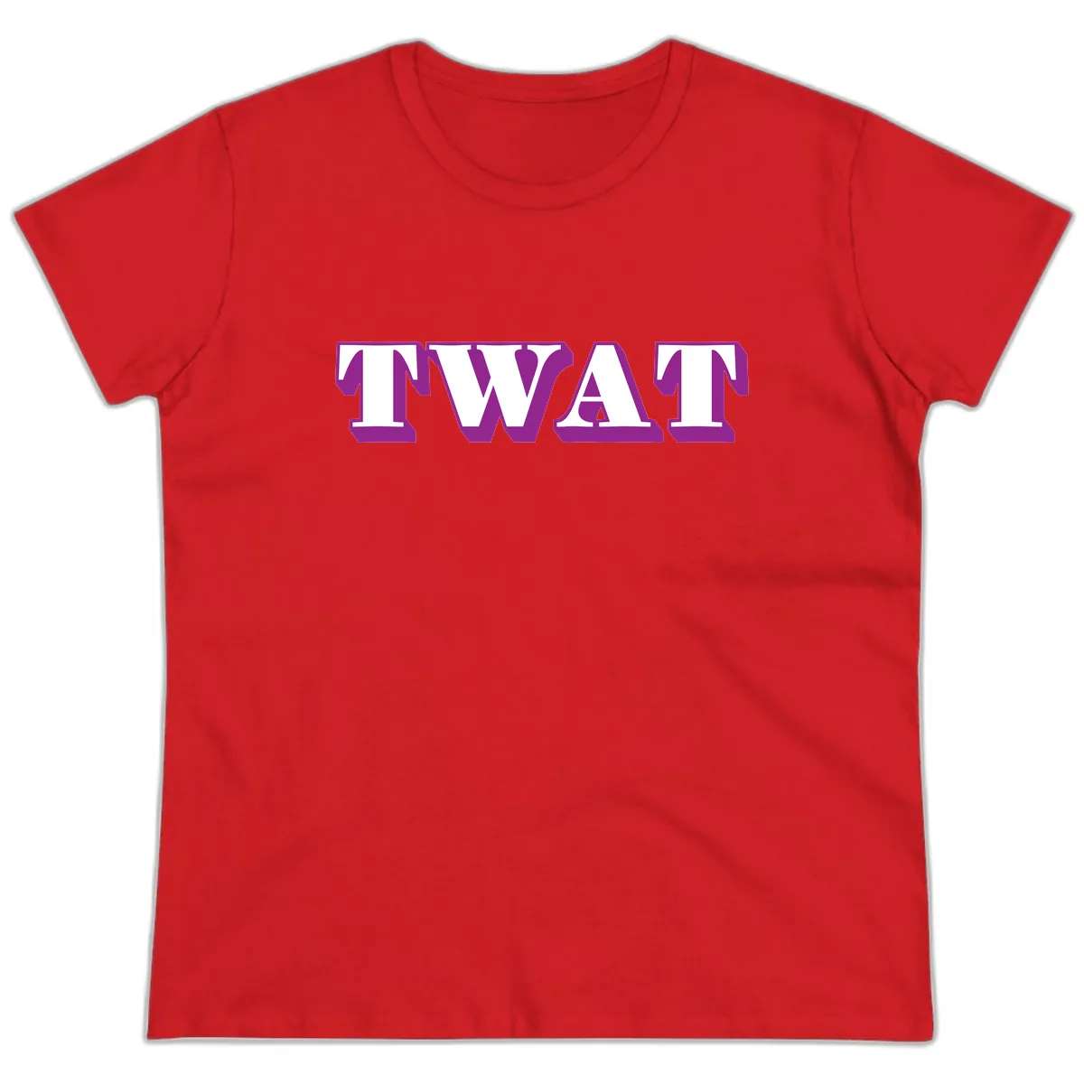 TWAT Bold Purple Typography Ladies Tee in Red